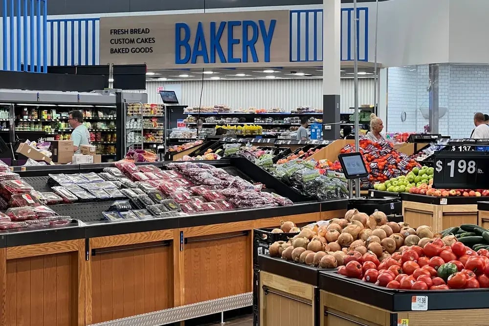 Fresh produce section of a modern supermarket
