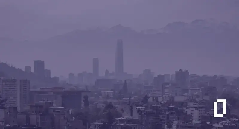 Chile climate disclosure rules: Santiago skyline and Gran Torre Santiago with the Andes behind