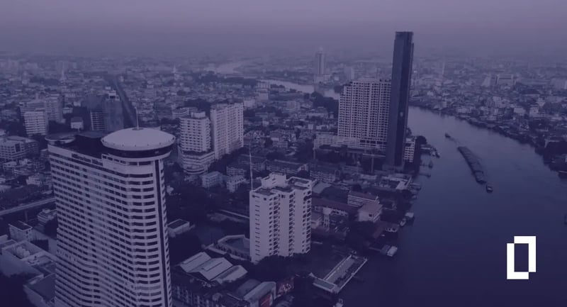 Thailand climate disclosure rules: Bangkok skyline across the Chao Phraya River