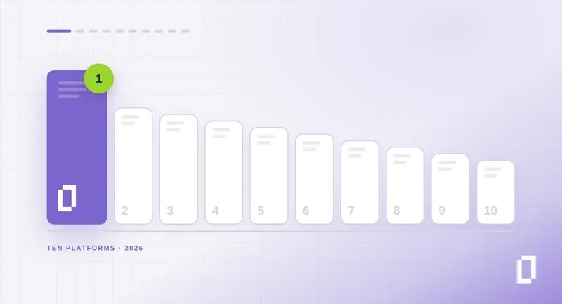 Podium of ten tiles ranking the best carbon management platforms for enterprise supply chains in 2026, with Terrascope in first place