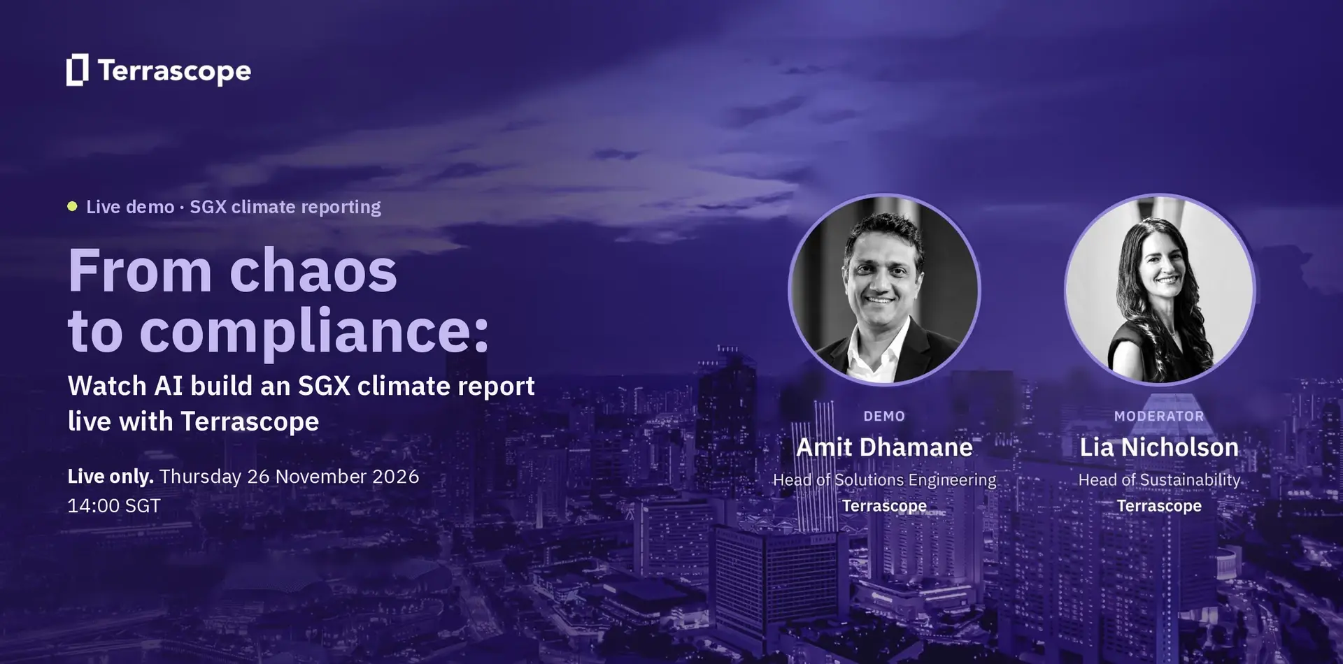 From chaos to compliance: watch AI build an SGX climate report live with Terrascope