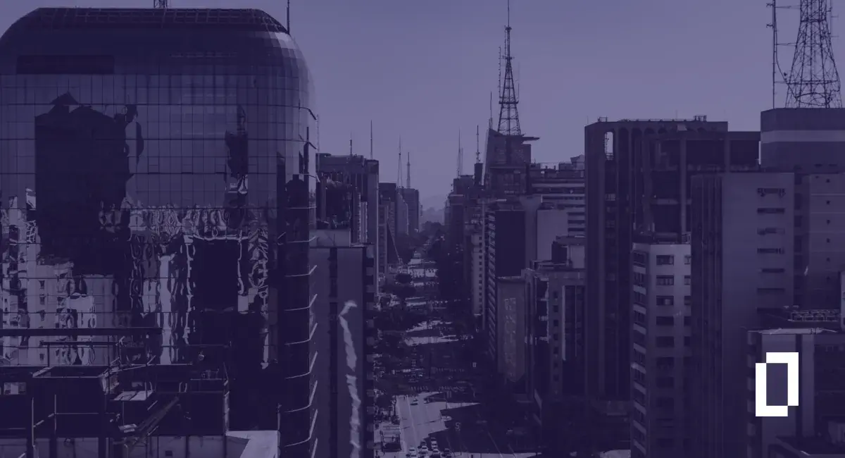 Brazil climate disclosure rules: office towers and broadcast masts along Avenida Paulista, São Paulo